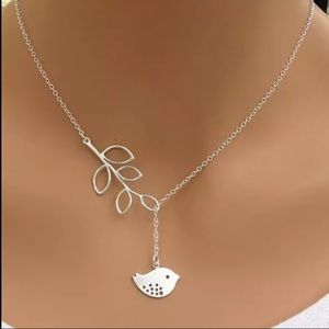 Silver birdie necklace